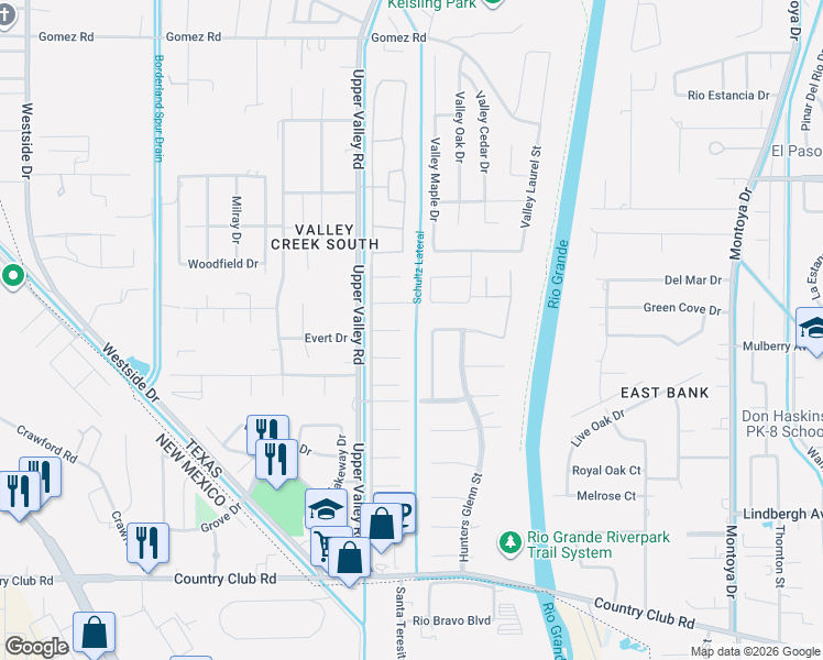 map of restaurants, bars, coffee shops, grocery stores, and more near 648 Country Oaks Drive in El Paso