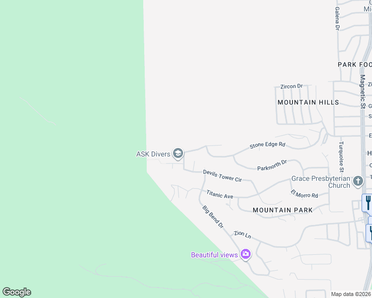 map of restaurants, bars, coffee shops, grocery stores, and more near 2809 Rocky Ridge Drive in El Paso