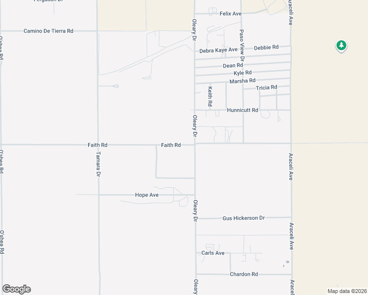 map of restaurants, bars, coffee shops, grocery stores, and more near 15270 Faith Road in El Paso