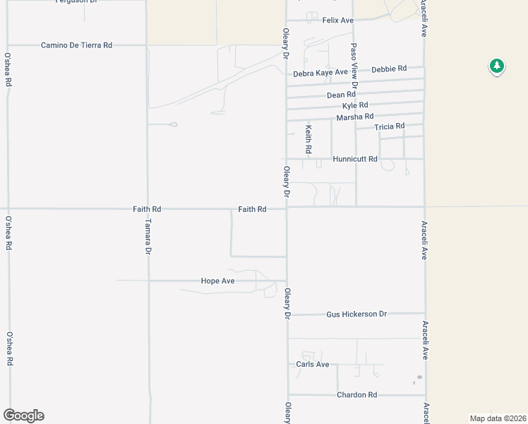 map of restaurants, bars, coffee shops, grocery stores, and more near 15270 Faith Road in El Paso