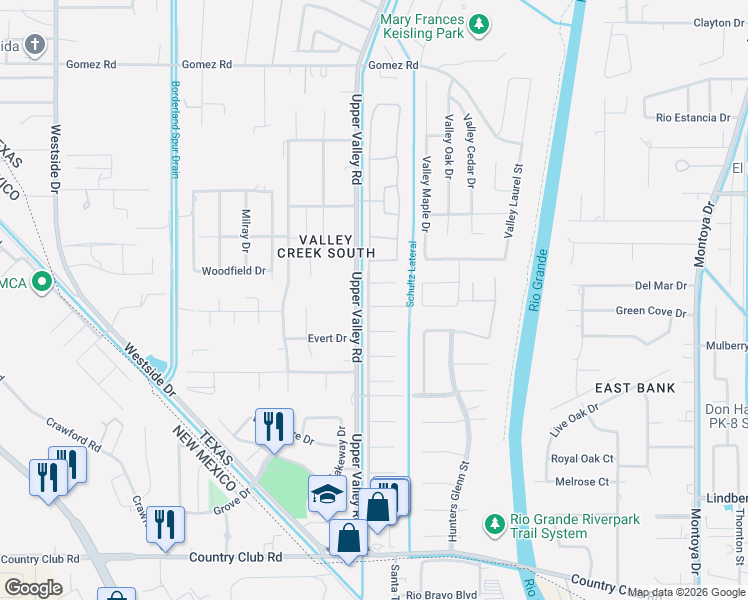 map of restaurants, bars, coffee shops, grocery stores, and more near 664 Country Oaks Drive in El Paso
