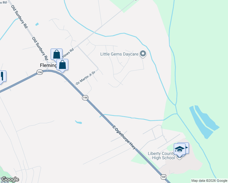 map of restaurants, bars, coffee shops, grocery stores, and more near 2349 U.S. 84 in Hinesville