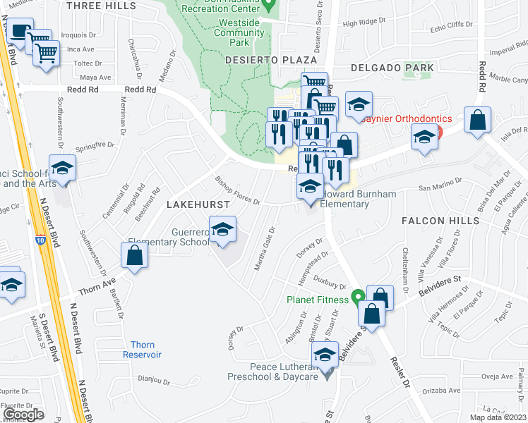 map of restaurants, bars, coffee shops, grocery stores, and more near 809 Martha Gale Drive in El Paso