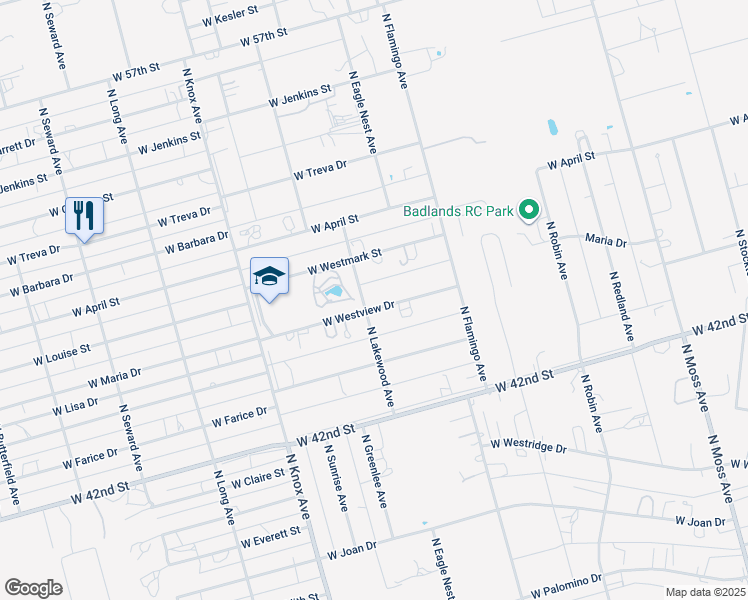 map of restaurants, bars, coffee shops, grocery stores, and more near 11388 West Westview Drive in Odessa