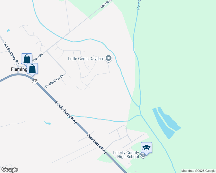 map of restaurants, bars, coffee shops, grocery stores, and more near 101 West Daryl Drive in Hinesville