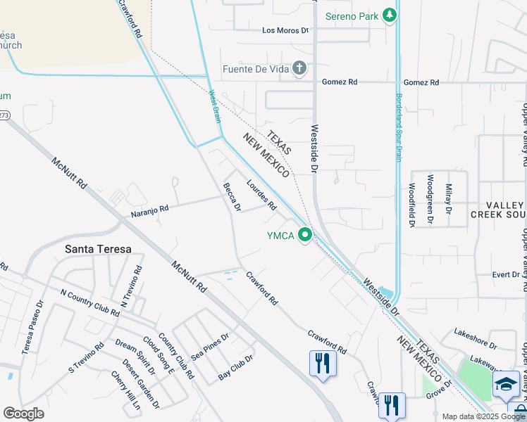 map of restaurants, bars, coffee shops, grocery stores, and more near 715 Arcy Street in Santa Teresa