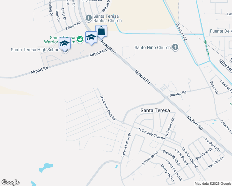 map of restaurants, bars, coffee shops, grocery stores, and more near 5701 McNutt Road in Santa Teresa