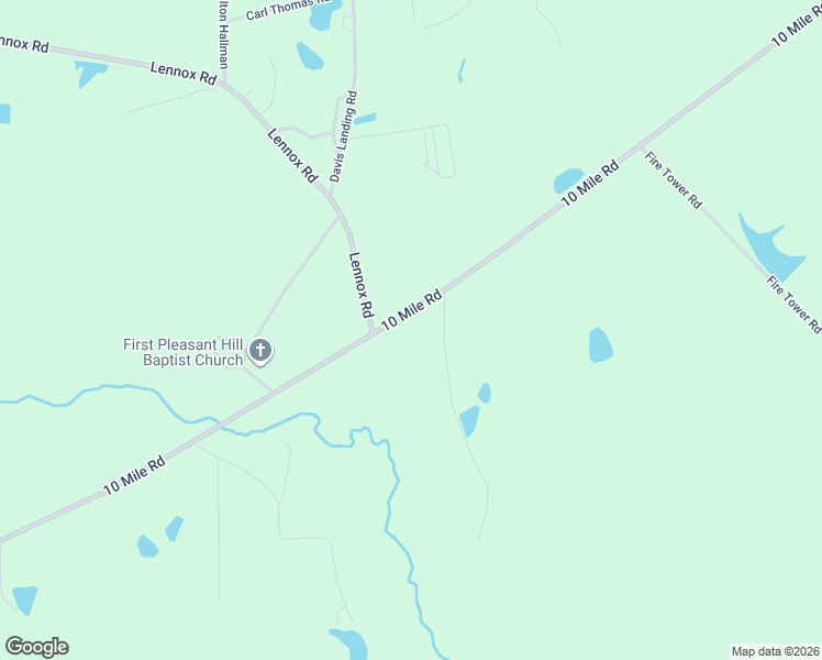 map of restaurants, bars, coffee shops, grocery stores, and more near 6684 10 Mile Road in Baxley