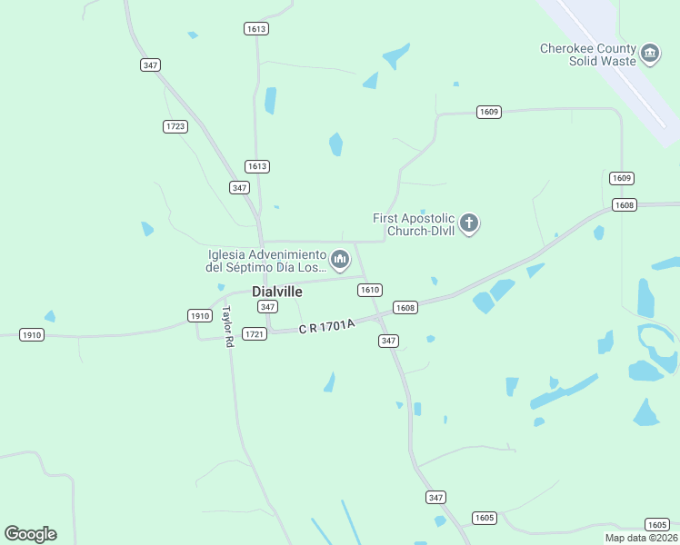 map of restaurants, bars, coffee shops, grocery stores, and more near 170 County Road 1611 in Rusk