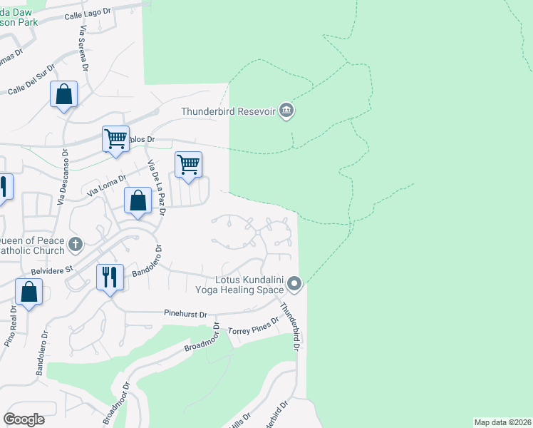 map of restaurants, bars, coffee shops, grocery stores, and more near 5711 Mira Grande Drive in El Paso