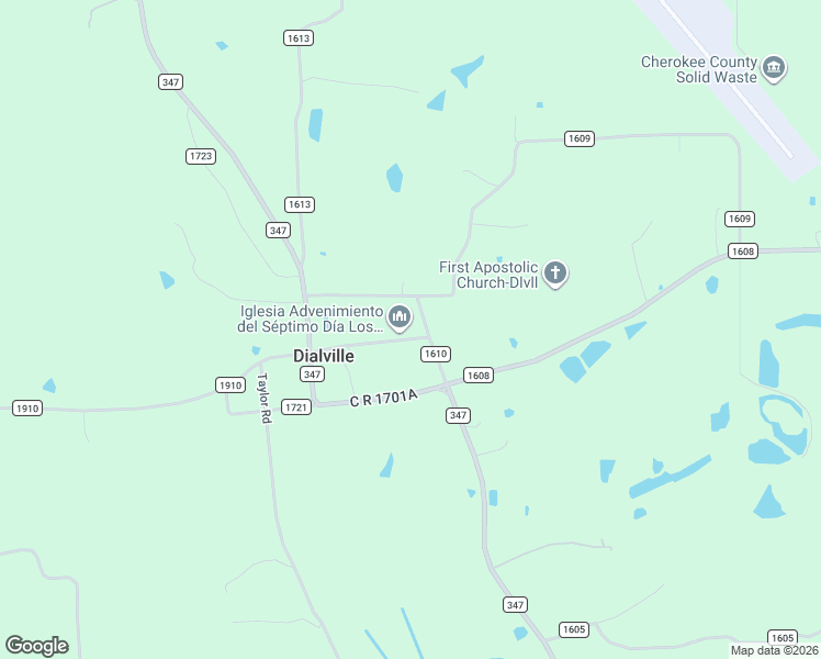 map of restaurants, bars, coffee shops, grocery stores, and more near 170 County Road 1611 in Rusk