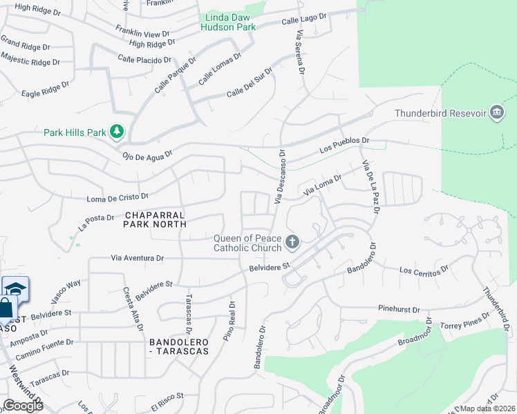 map of restaurants, bars, coffee shops, grocery stores, and more near 828 Via Riqueza Street in El Paso