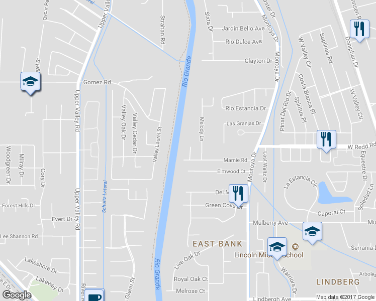 map of restaurants, bars, coffee shops, grocery stores, and more near 831 Mamie Road in El Paso