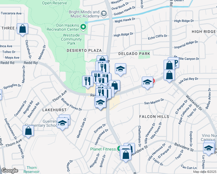 map of restaurants, bars, coffee shops, grocery stores, and more near 900 North Resler Drive in El Paso