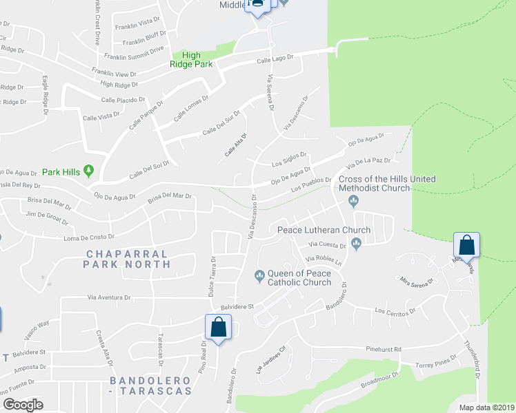 map of restaurants, bars, coffee shops, grocery stores, and more near 860 Via Descanso Drive in El Paso