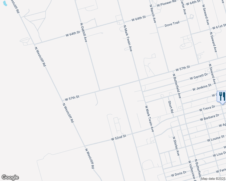 map of restaurants, bars, coffee shops, grocery stores, and more near 13581 West 57th Street in Odessa