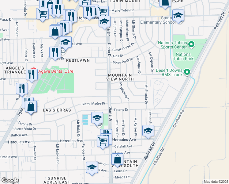 map of restaurants, bars, coffee shops, grocery stores, and more near 5013 Wilmoth Court in El Paso