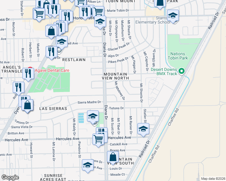 map of restaurants, bars, coffee shops, grocery stores, and more near 5013 Wilmoth Court in El Paso