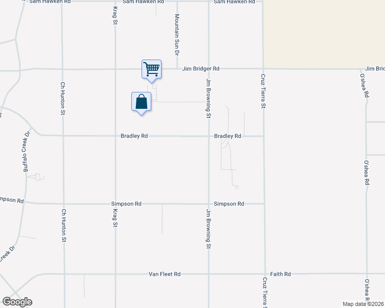 map of restaurants, bars, coffee shops, grocery stores, and more near 14673 Bradley Road in El Paso