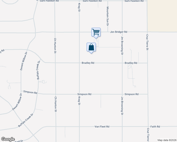 map of restaurants, bars, coffee shops, grocery stores, and more near 14572 Bradley Road in El Paso