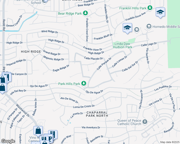 map of restaurants, bars, coffee shops, grocery stores, and more near 1038 Calle Flor Place in El Paso