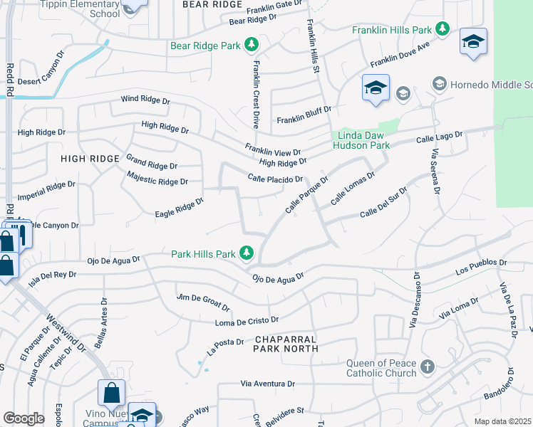 map of restaurants, bars, coffee shops, grocery stores, and more near 1038 Calle Flor Place in El Paso