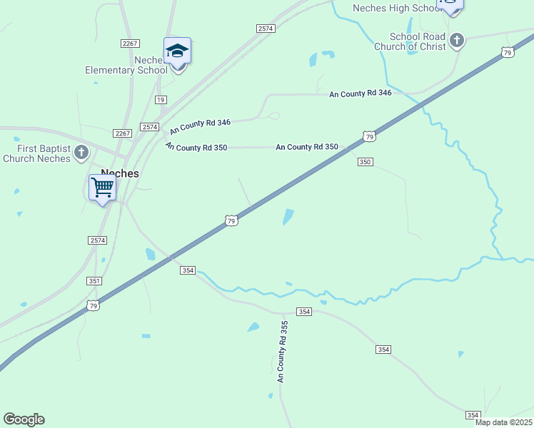 map of restaurants, bars, coffee shops, grocery stores, and more near in Neches