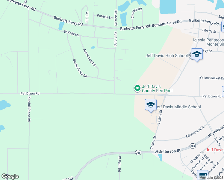 map of restaurants, bars, coffee shops, grocery stores, and more near 324 Pat Dixon Road in Hazlehurst