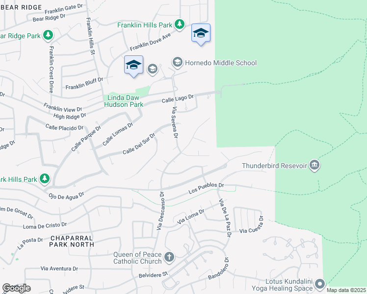 map of restaurants, bars, coffee shops, grocery stores, and more near 935 Via Descanso Drive in El Paso