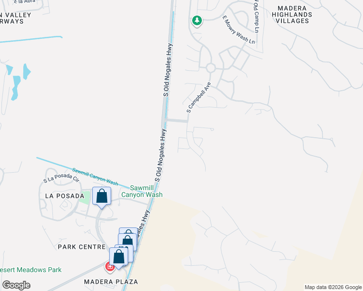 map of restaurants, bars, coffee shops, grocery stores, and more near 787 East Catwalk Place in Sahuarita