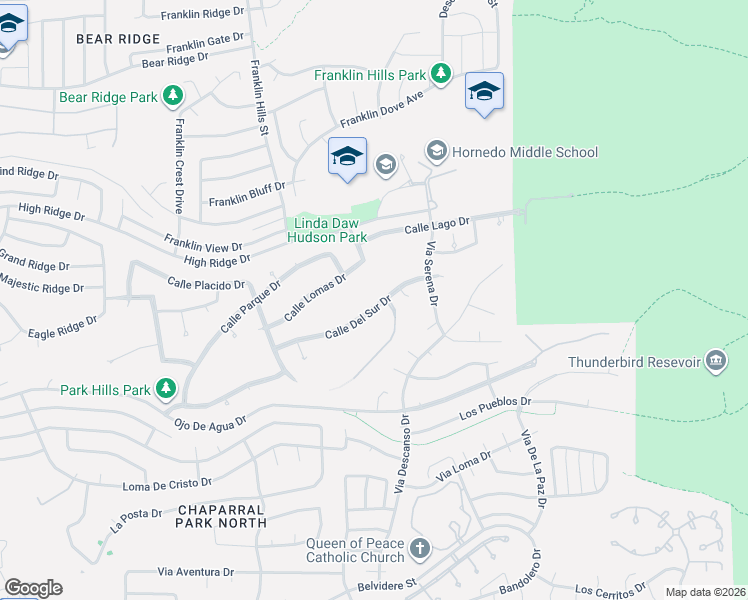 map of restaurants, bars, coffee shops, grocery stores, and more near 1209 Calle Del Sur Drive in El Paso