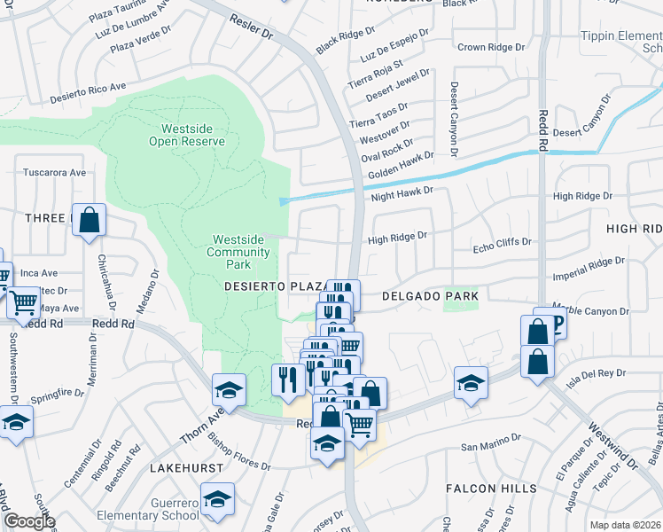 map of restaurants, bars, coffee shops, grocery stores, and more near 1113 Desierto Seco Drive in El Paso