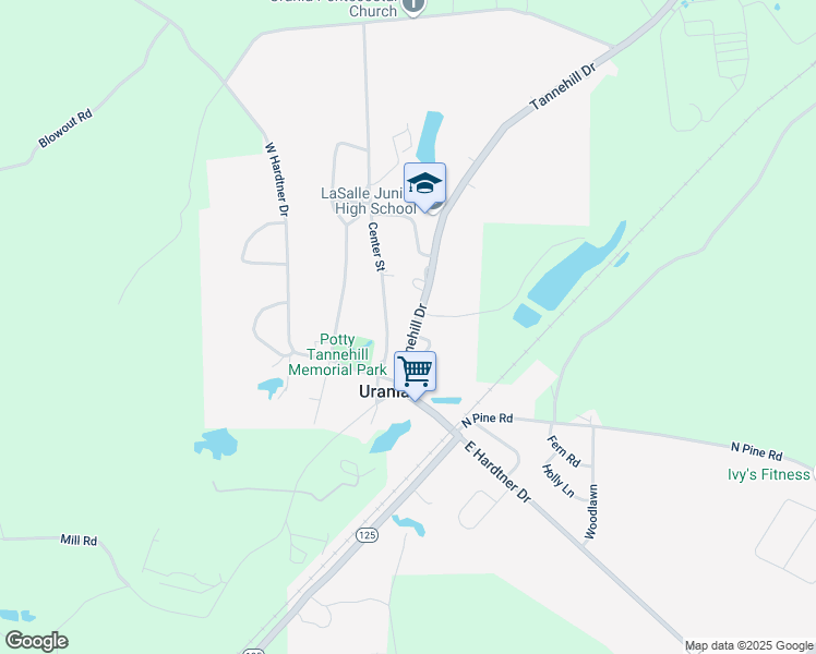 map of restaurants, bars, coffee shops, grocery stores, and more near 185-187 Tannehill Drive in Urania