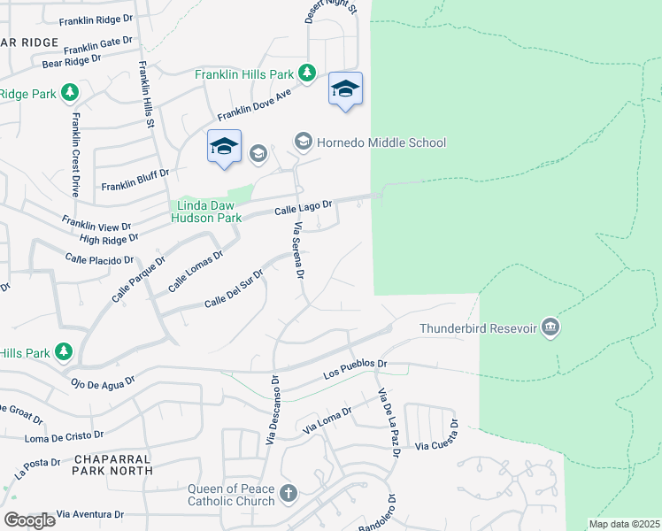 map of restaurants, bars, coffee shops, grocery stores, and more near 967 Via Descanso Drive in El Paso