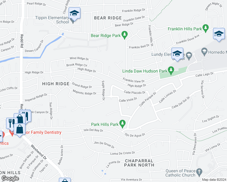 map of restaurants, bars, coffee shops, grocery stores, and more near 6512 Calle Placido Drive in El Paso