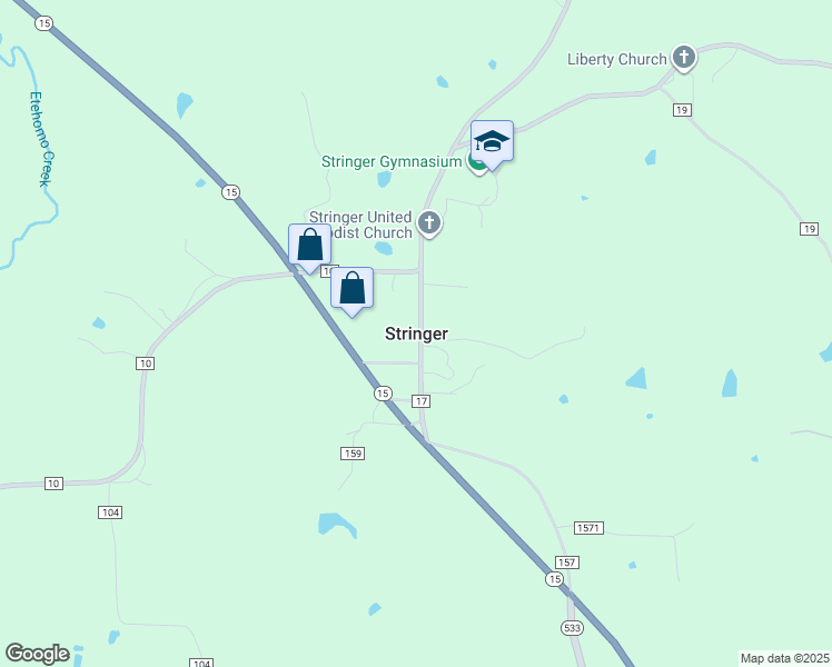 map of restaurants, bars, coffee shops, grocery stores, and more near in Stringer