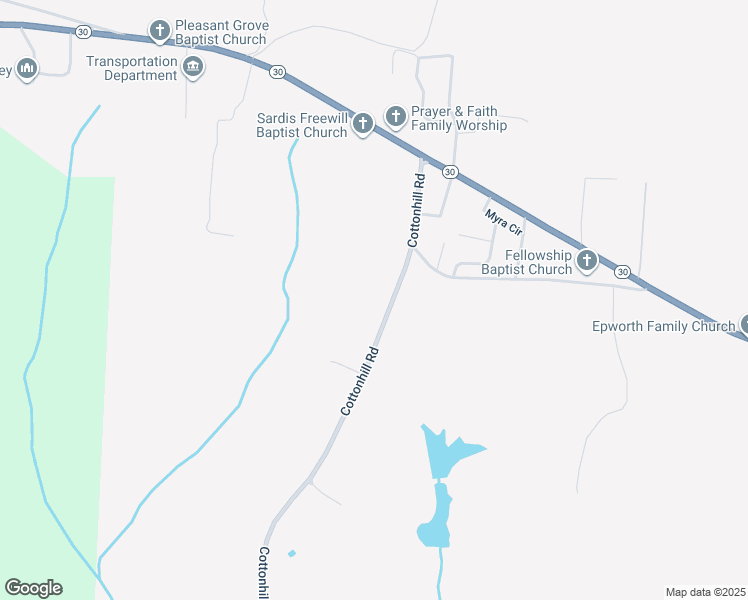 map of restaurants, bars, coffee shops, grocery stores, and more near 75 Cottonhill Road in Eufaula