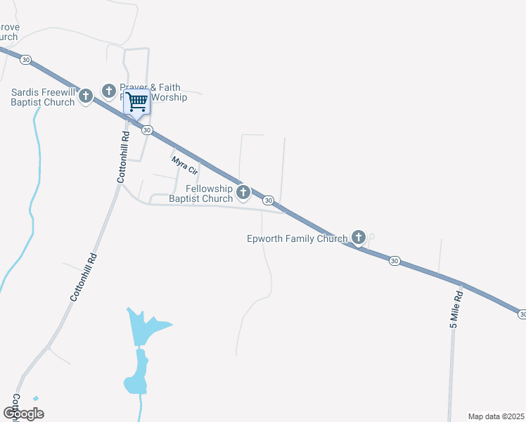 map of restaurants, bars, coffee shops, grocery stores, and more near 612-624 Old Clayton Rd in Eufaula