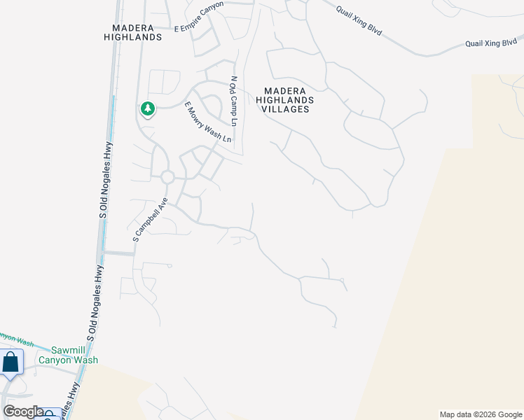 map of restaurants, bars, coffee shops, grocery stores, and more near 61 South Wakefield Place in Sahuarita