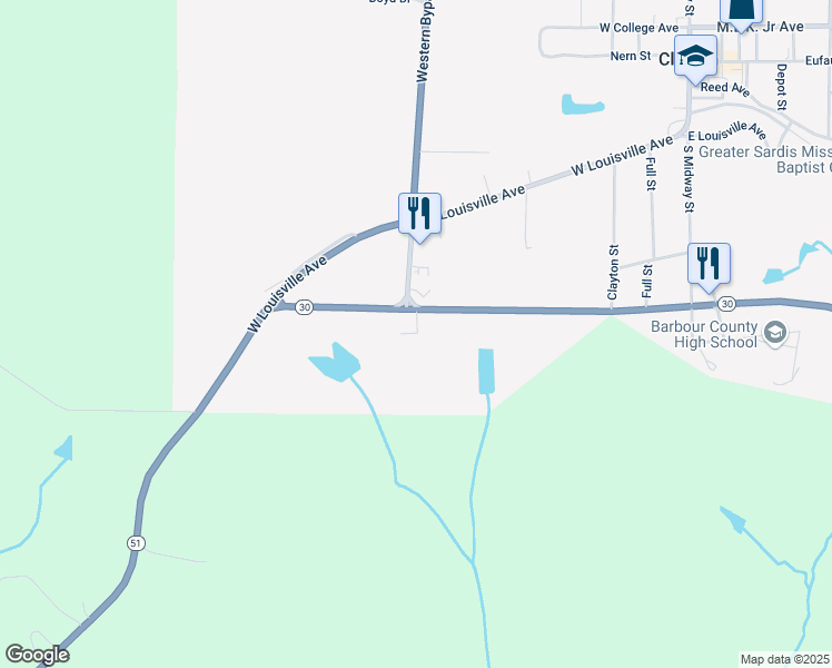map of restaurants, bars, coffee shops, grocery stores, and more near 2-102 Milldrum Place in Clayton