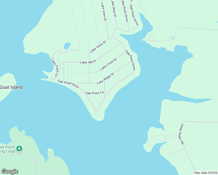 map of restaurants, bars, coffee shops, grocery stores, and more near 610 Oak Point Drive in May