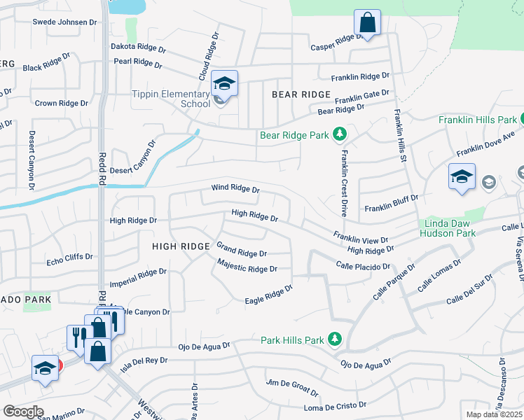 map of restaurants, bars, coffee shops, grocery stores, and more near 1131 Eagle Ridge Drive in El Paso