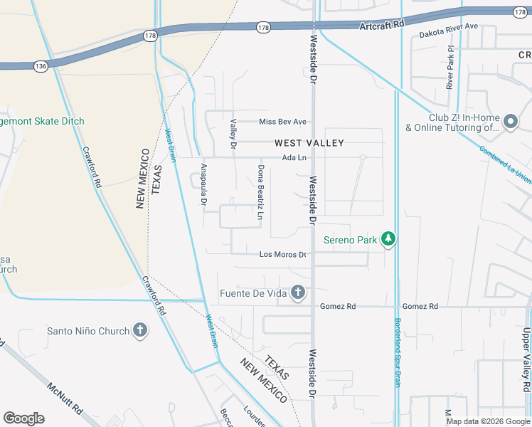 map of restaurants, bars, coffee shops, grocery stores, and more near 6012 Dona Beatriz Drive in El Paso