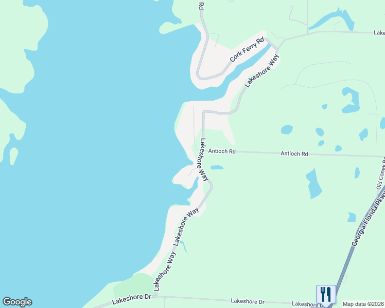map of restaurants, bars, coffee shops, grocery stores, and more near 2115 Lakeshore Court in Cordele