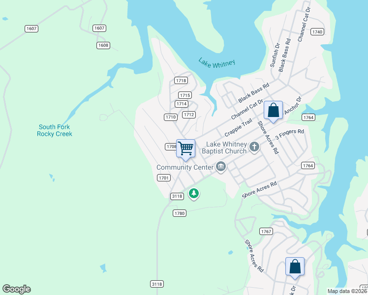 map of restaurants, bars, coffee shops, grocery stores, and more near 303 County Road 1700 in Clifton