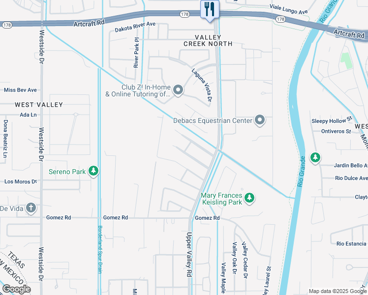 map of restaurants, bars, coffee shops, grocery stores, and more near 740 Villa Antigua Court in El Paso