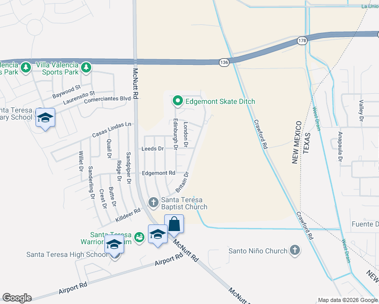 map of restaurants, bars, coffee shops, grocery stores, and more near 5719 Berwyn Court in Santa Teresa