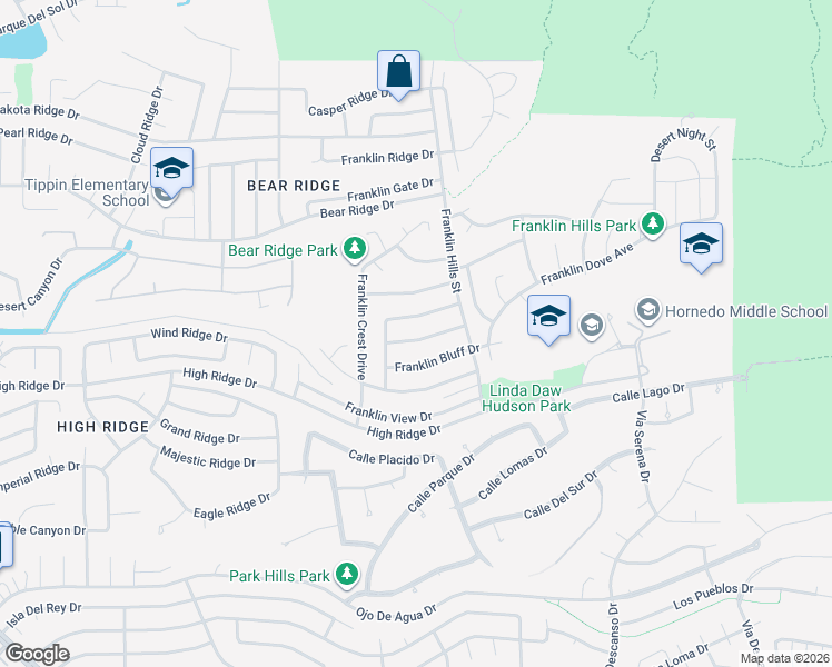 map of restaurants, bars, coffee shops, grocery stores, and more near 6329 Franklin Vista Drive in El Paso