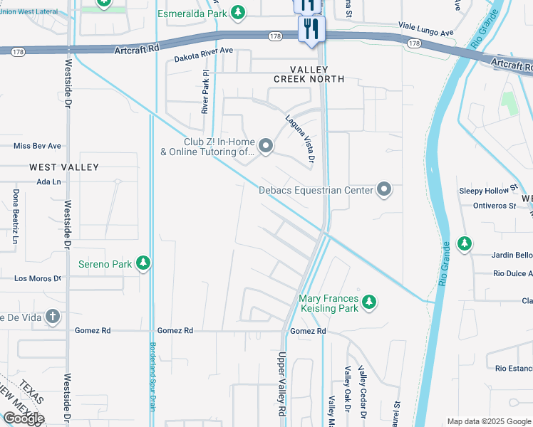 map of restaurants, bars, coffee shops, grocery stores, and more near 740 Villa Antigua Court in El Paso