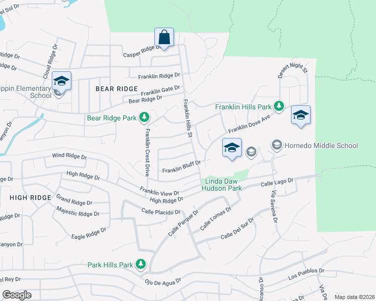 map of restaurants, bars, coffee shops, grocery stores, and more near 6300 Franklin Vista Drive in El Paso